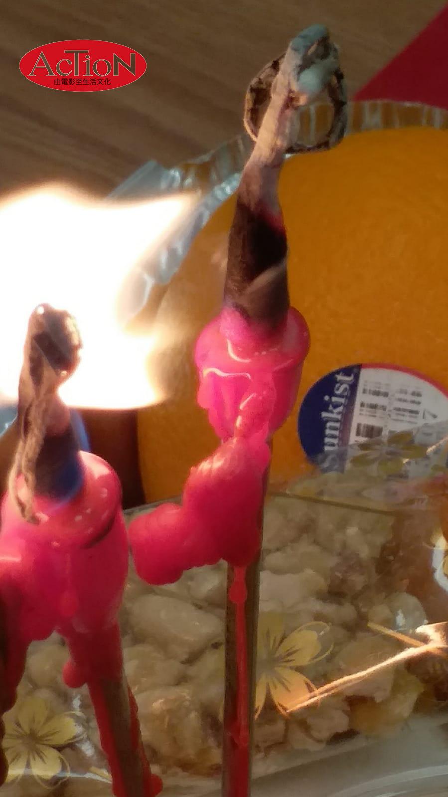 燃點狀態下的香燭,反映了「朋友」們不同的食相。 (照片由Wendy 提供)