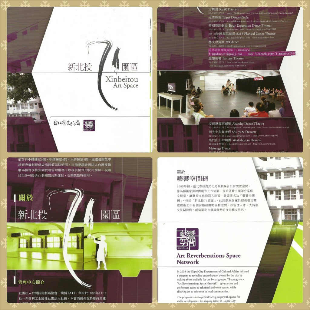 「狂想劇場」的地址之前是小學校舍，現由政府批給十個藝團為工作室並起了名為「新北投71園區」