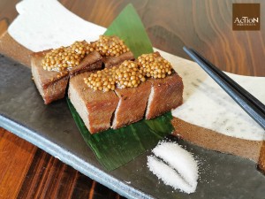 香煎牛舌配芥子醬